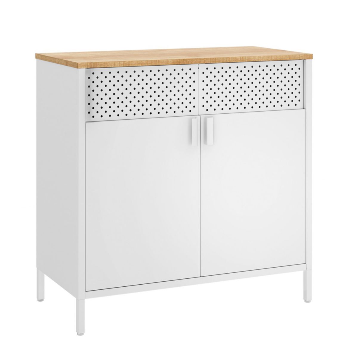 Storage Sideboard, With Adjustable Shelves, Floor Storage Cupboard, Steel Frame Slickblue
