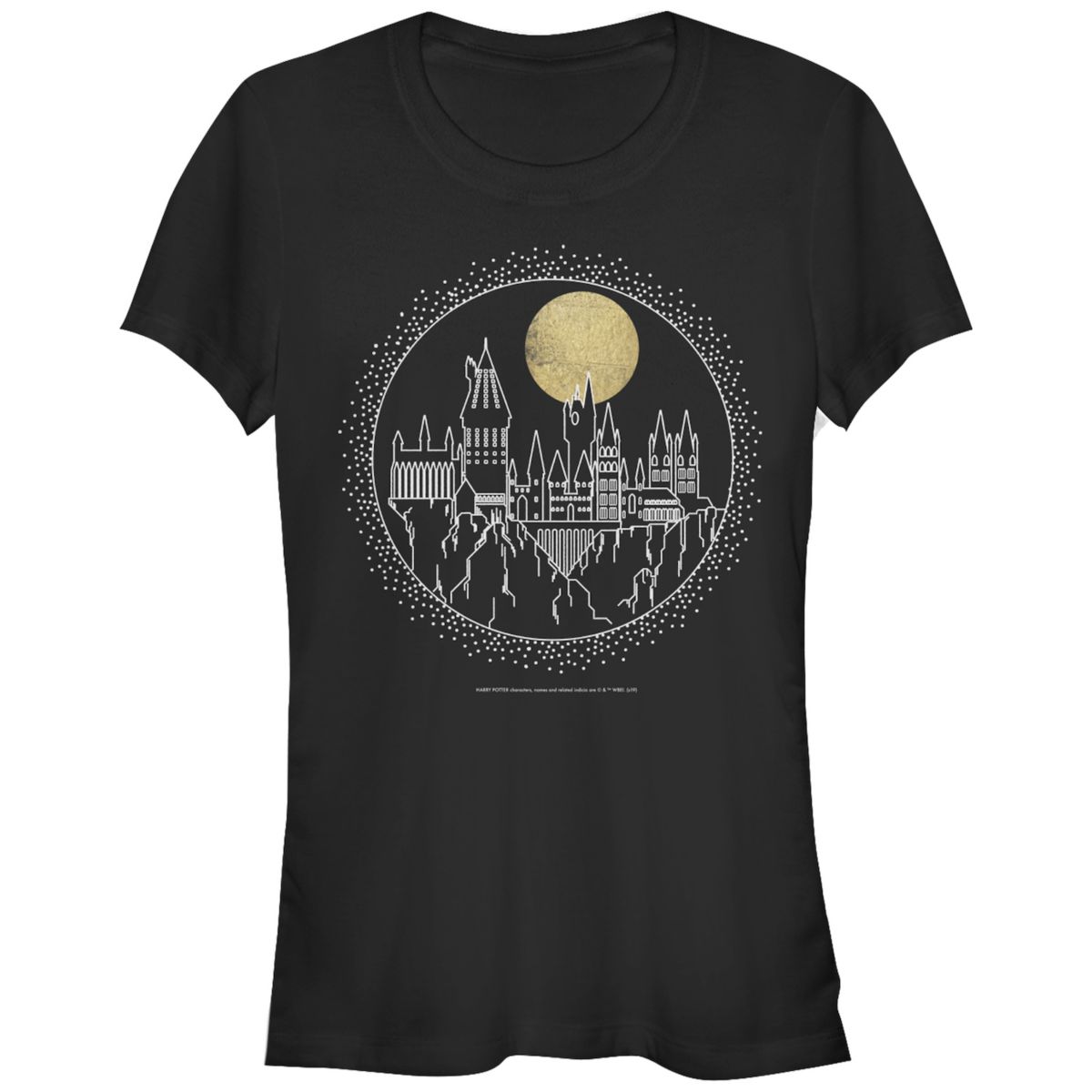 Juniors' Harry Potter Hogwarts Line Art Fitted Graphic Tee Harry Potter