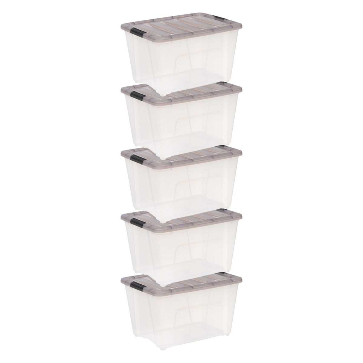 Iris 60-Qt. Clear Latching Storage Container 5-piece Set IRIS