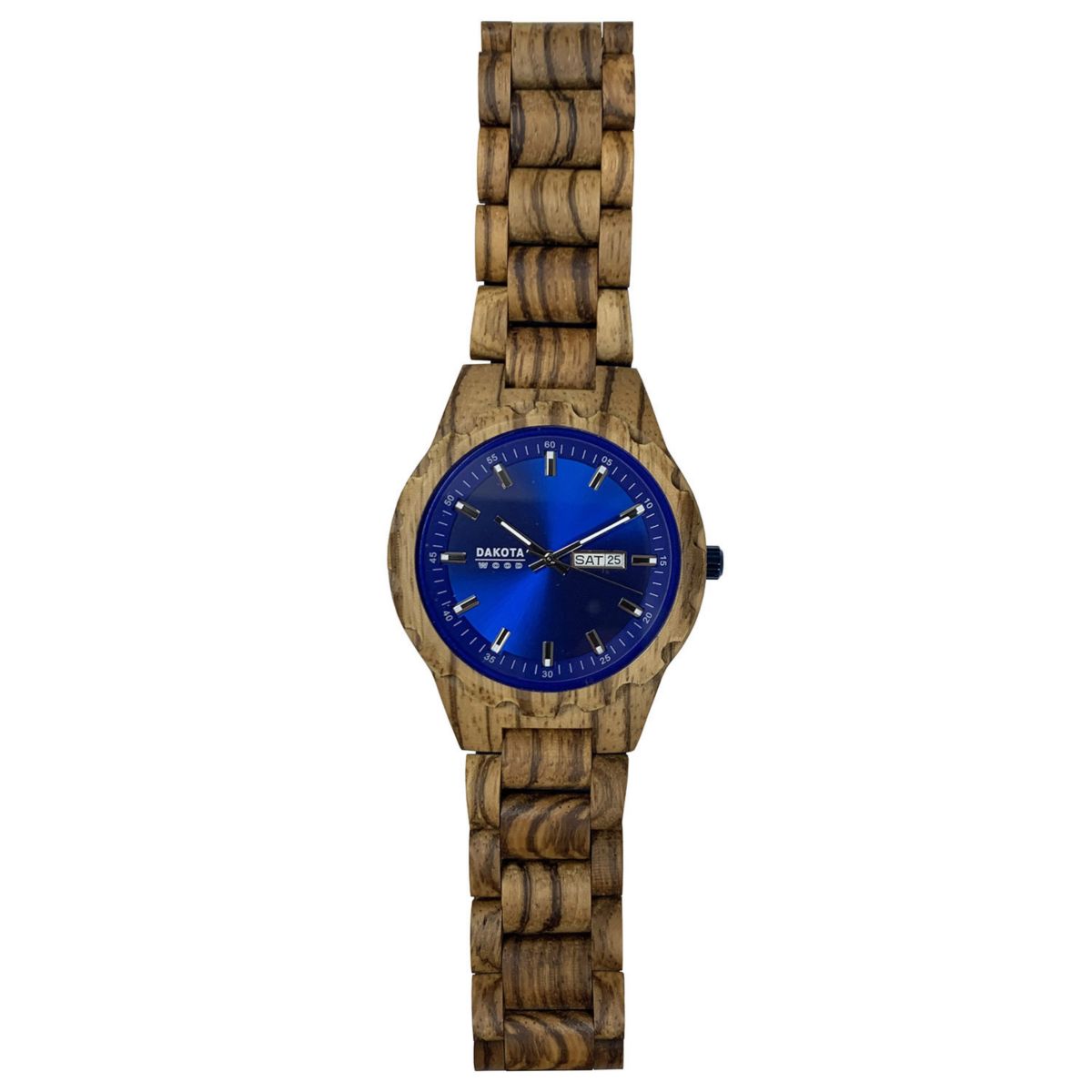 Часы Dakota Zebrawood с ярким синим циферблатом DAKOTA