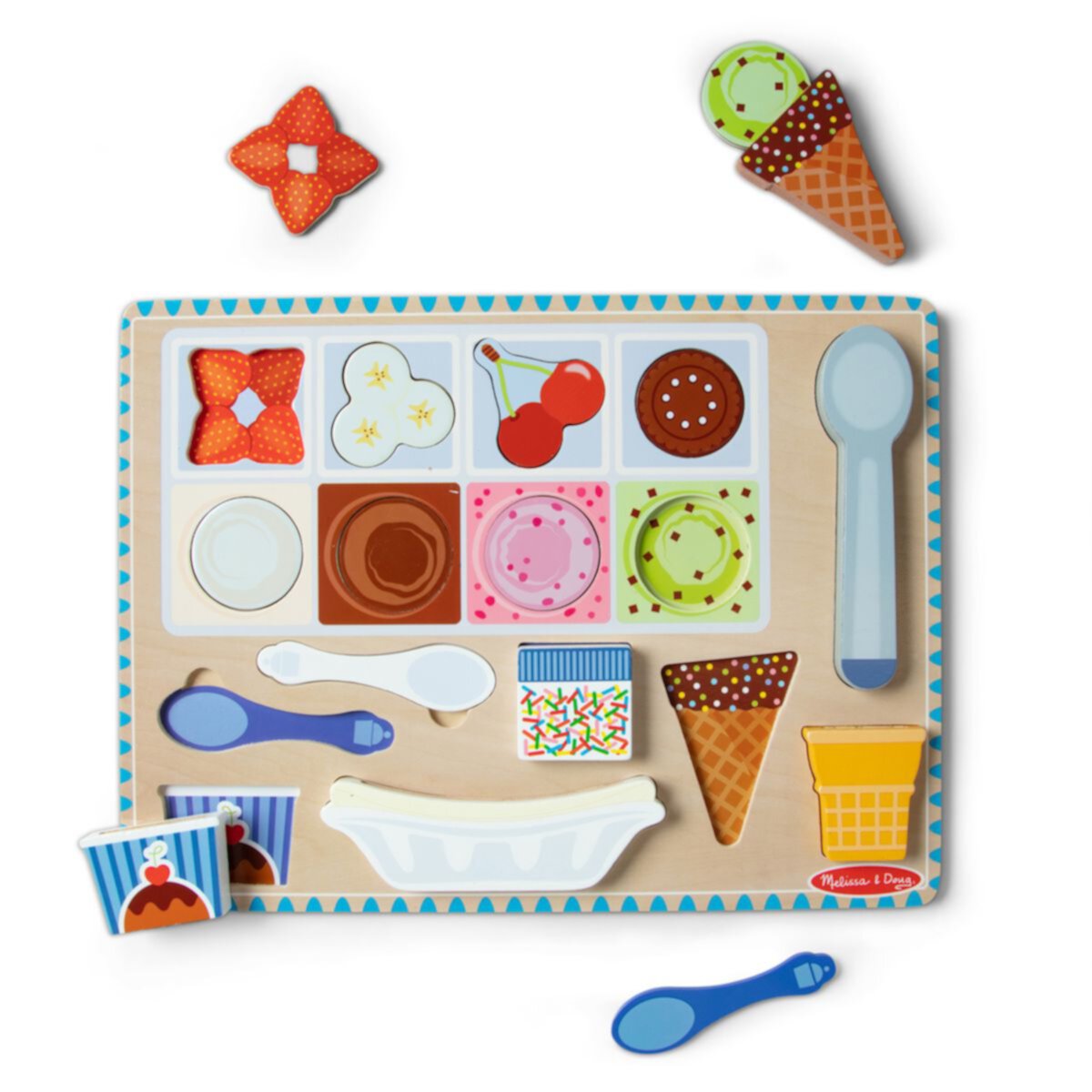 Melissa & Doug Ice Cream Wooden Magnetic Puzzle Play Set Melissa & Doug