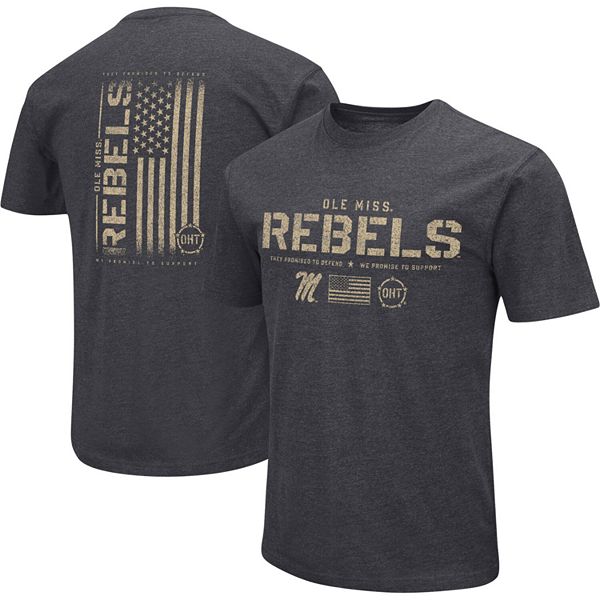 Мужская футболка Colosseum чёрно-серая OHT Military Appreciation с графическим дизайном Ole Miss Rebels Colosseum