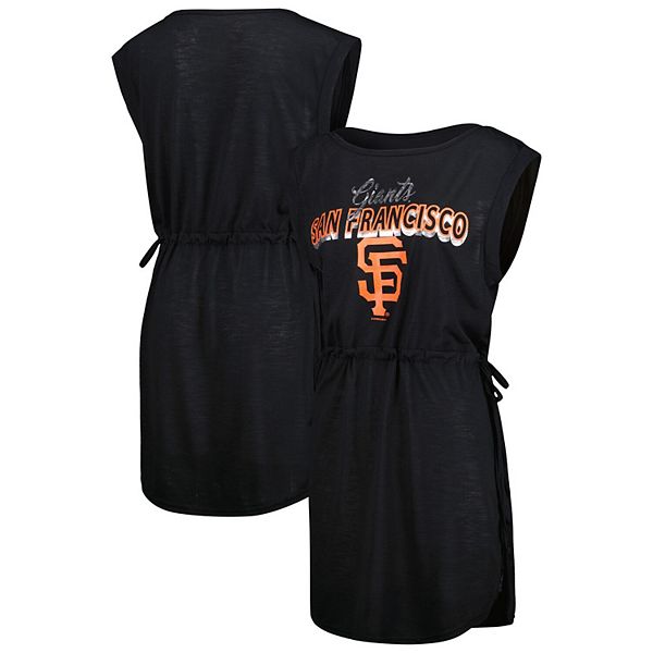 Черное купальное платье G.O.A.T. от G-III 4Her с графикой San Francisco Giants In The Style