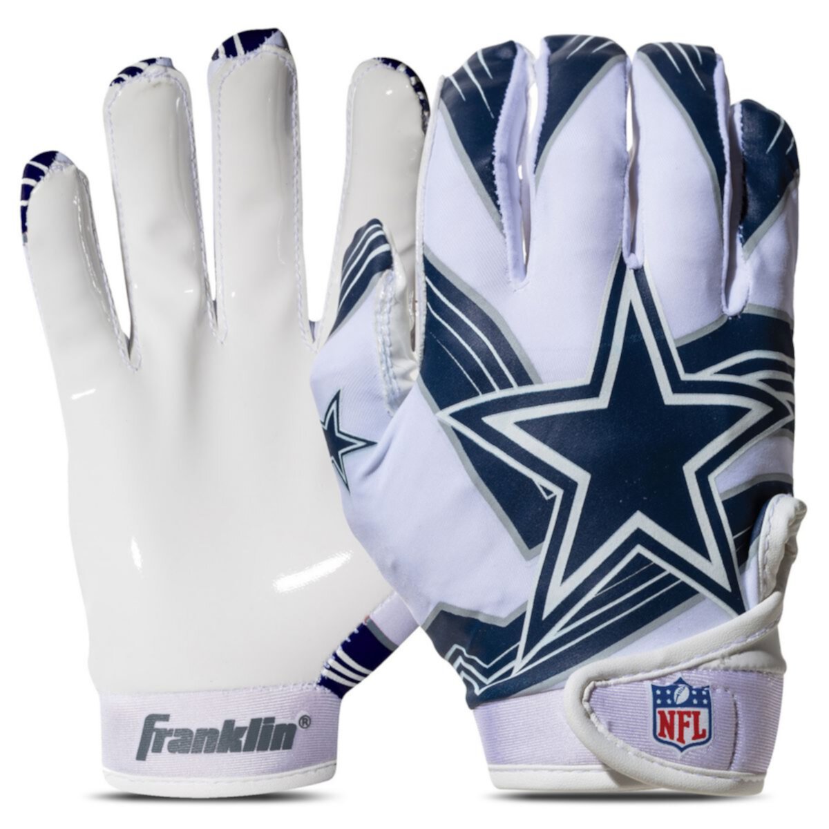 Franklin Sports Dallas Cowboys Молодежные футбольные перчатки НФЛ Franklin Sports