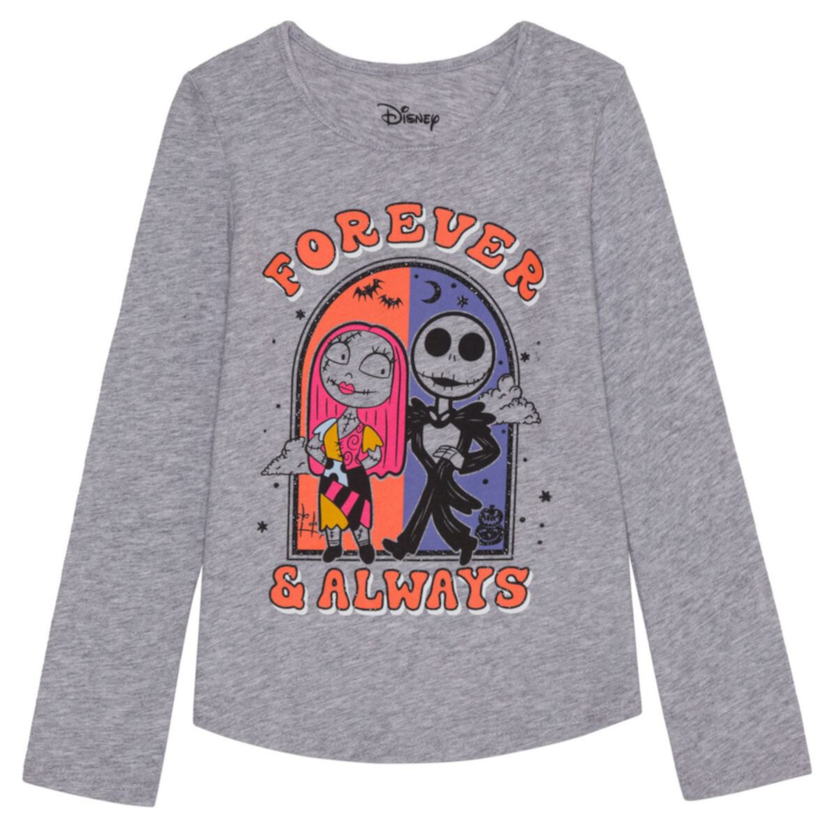 Disney's The Nightmare Before Christmas Girls 4-12 Jack and Sally &#34;Forever & Always&#34; Long Sleeve Sparkle Graphic Tee by Jumping Beans® Jumping Beans