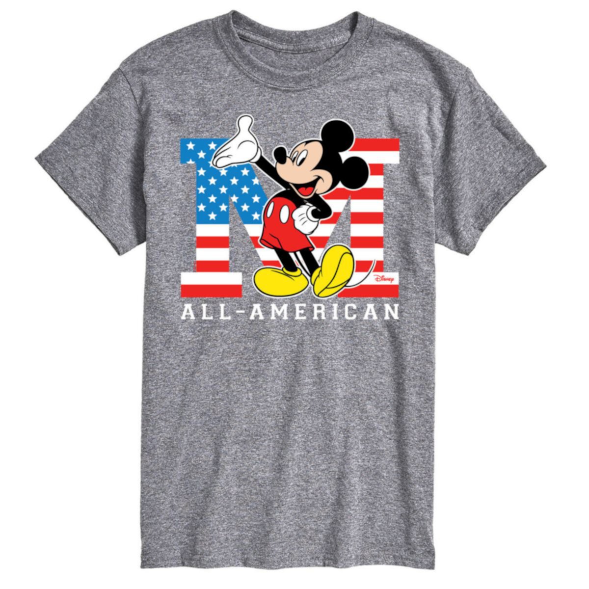 Большая и высокая футболка с американским рисунком Микки Мауса Disney's License