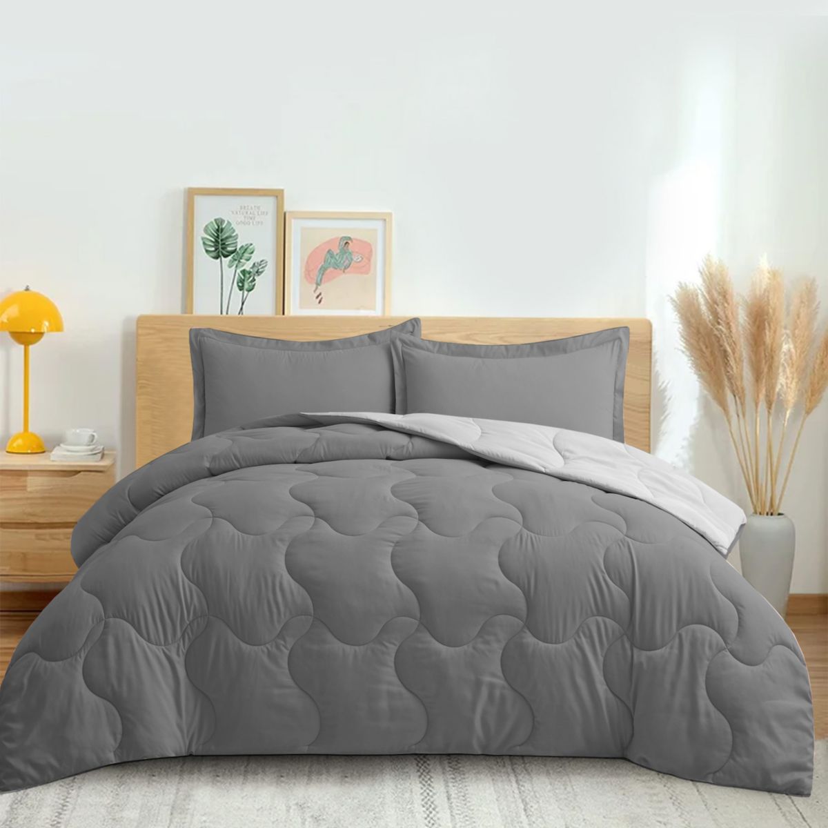 Unikome Lightweight Down Alternative Comforter Set - Reversible Quilted Duvet Insert UNIKOME