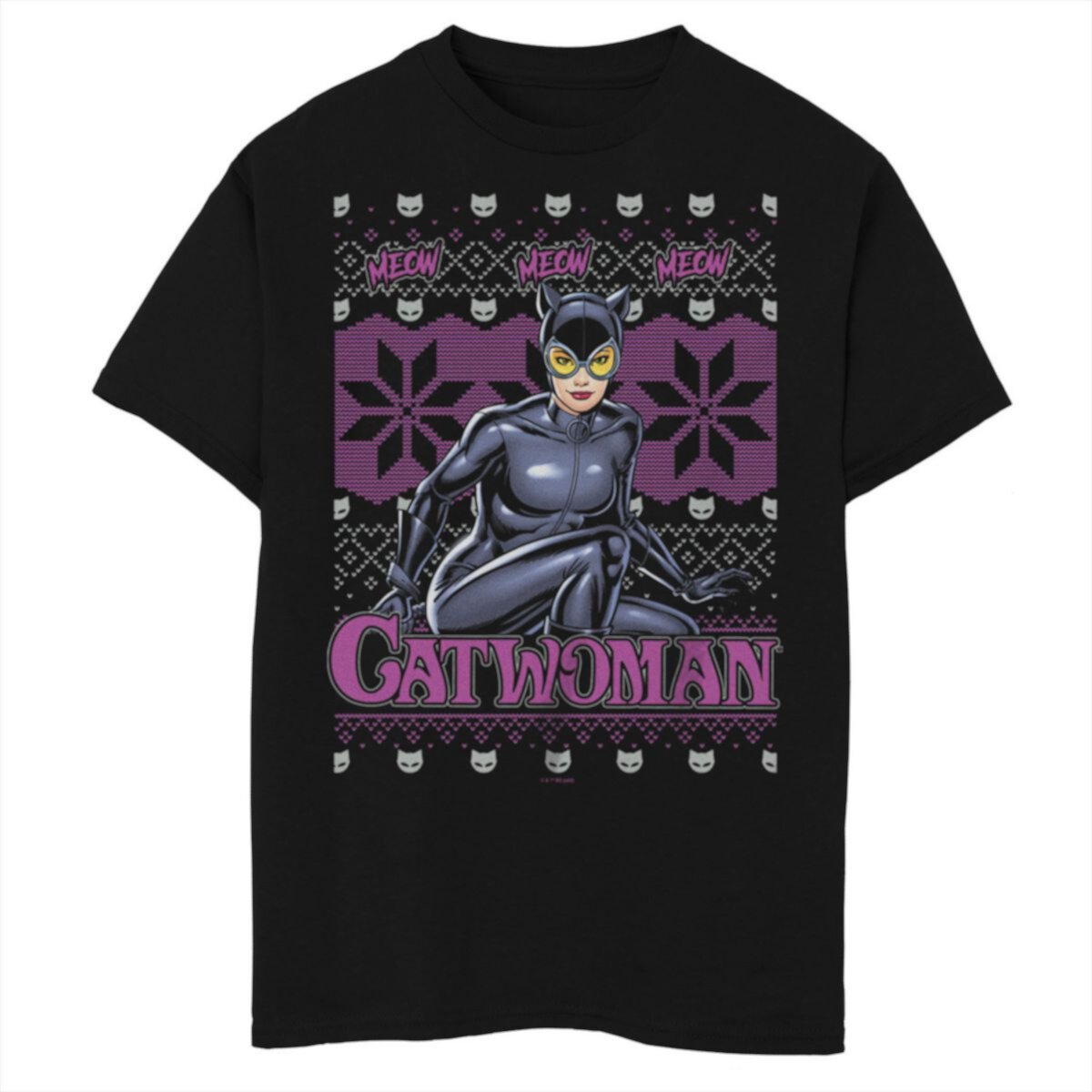 Детская Футболка DC Comics Batman Catwoman Happy Holidays Meow DC Comics