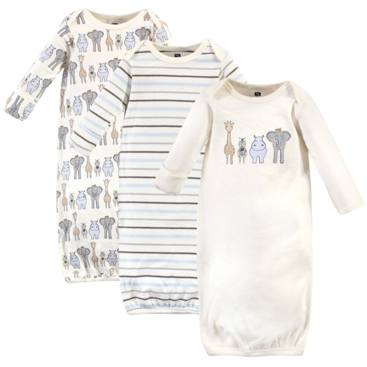 Hudson Baby Infant Boy Хлопковые платья с длинными рукавами, 3 шт., Royal Safari Hudson Baby