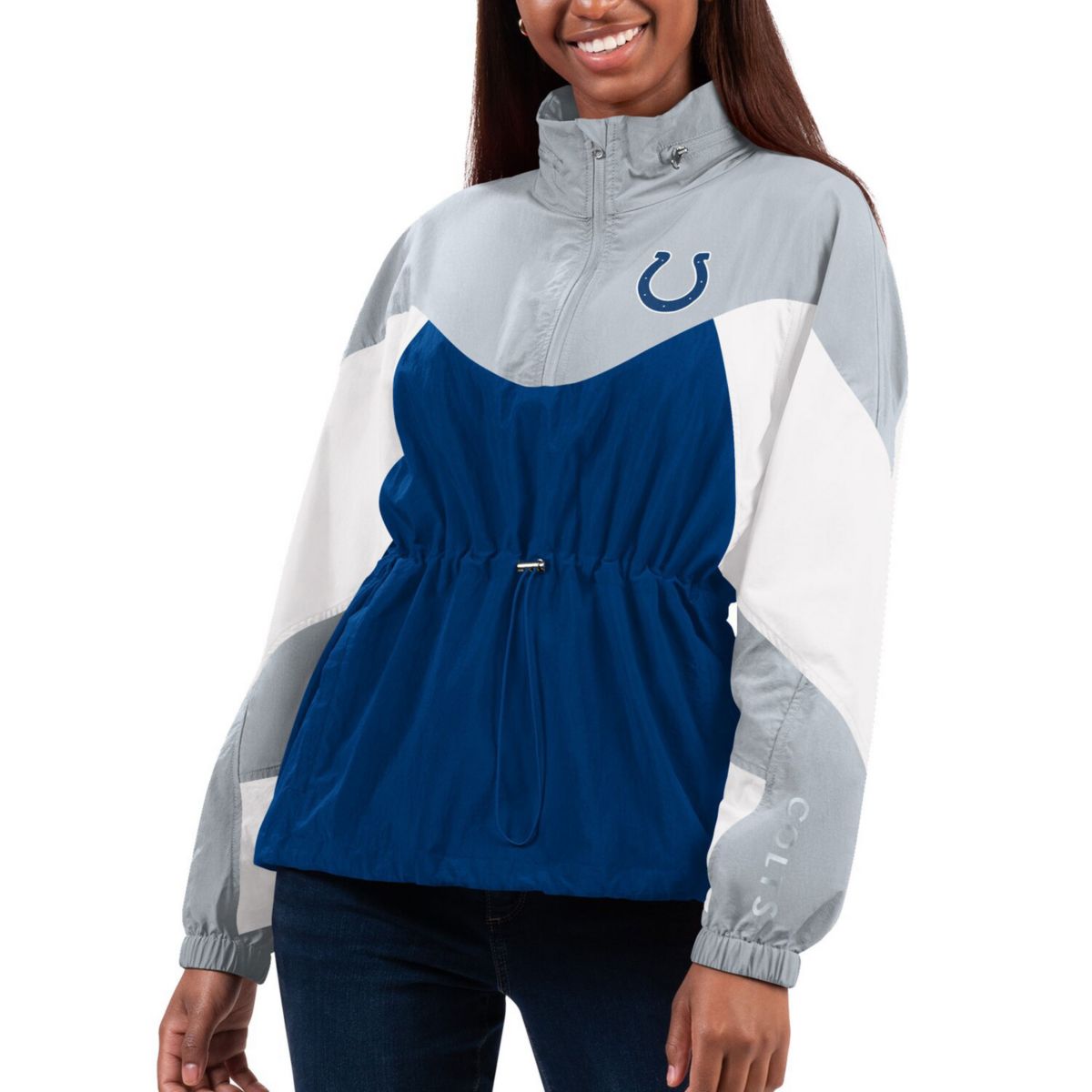 Легкая женская куртка Indianapolis Colts G-III 4Her с капюшоном и молнией 1/4 In The Style