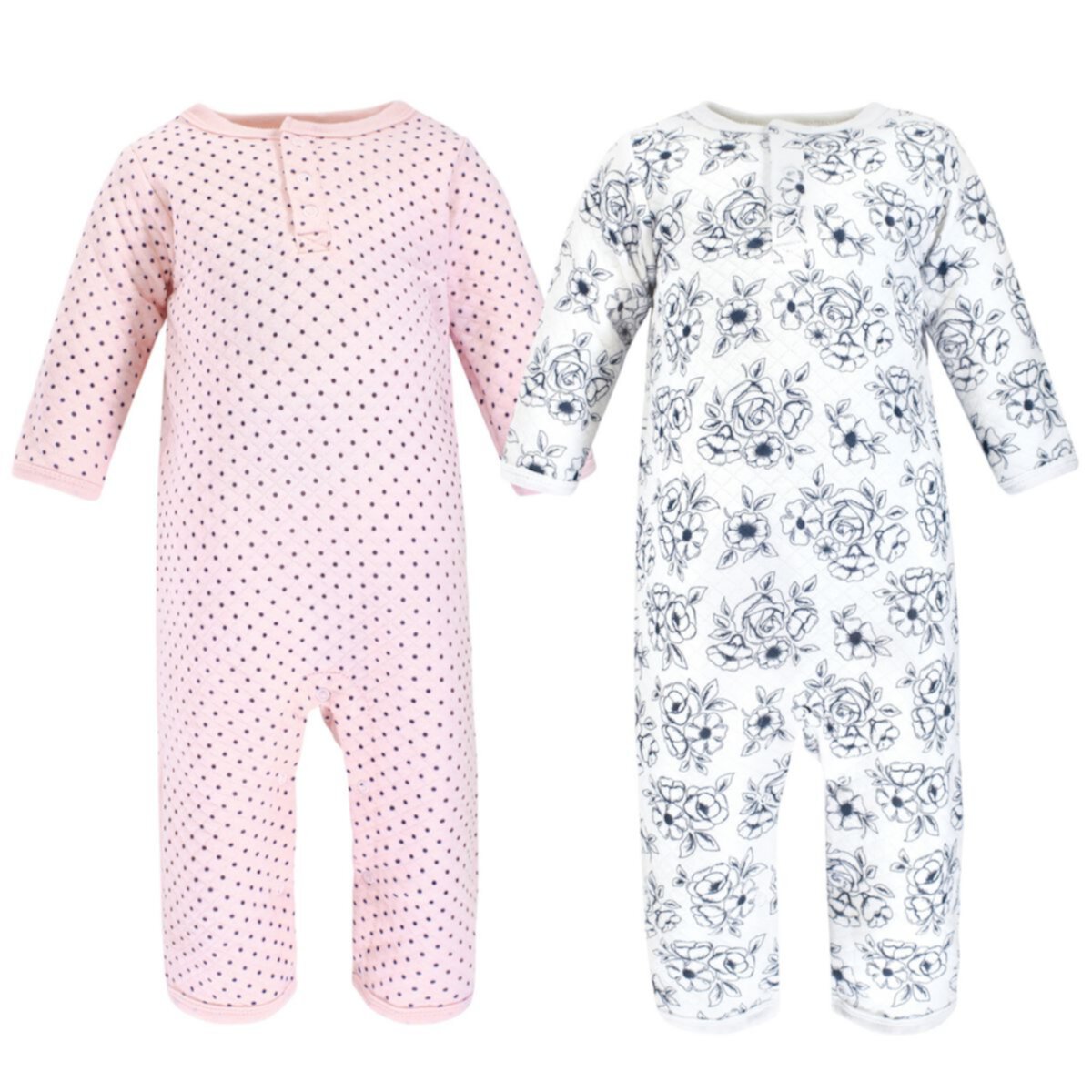 Детские комплекты одежды Hudson Baby для девочек Premium Quilted Coveralls, Blue Toile Hudson Baby