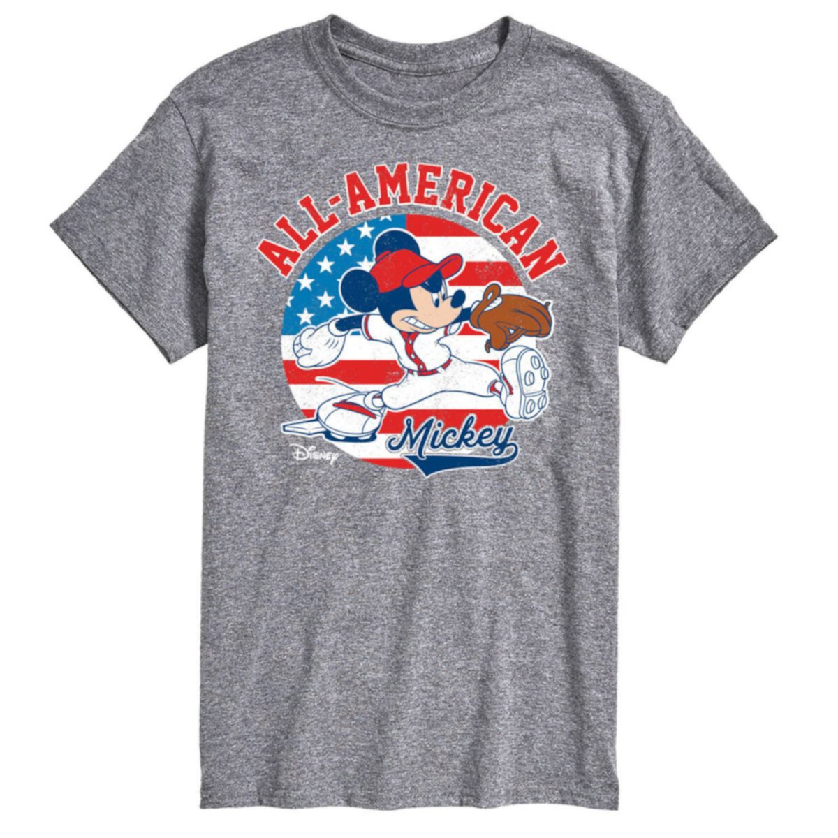 Бейсбольная футболка Disney's Mickey Mouse Big & Tall Americana с рисунком License