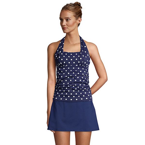 Женский Топ для плавания Lands' End Chlorine Resistant Square Neck Halter Tankini Lands' End