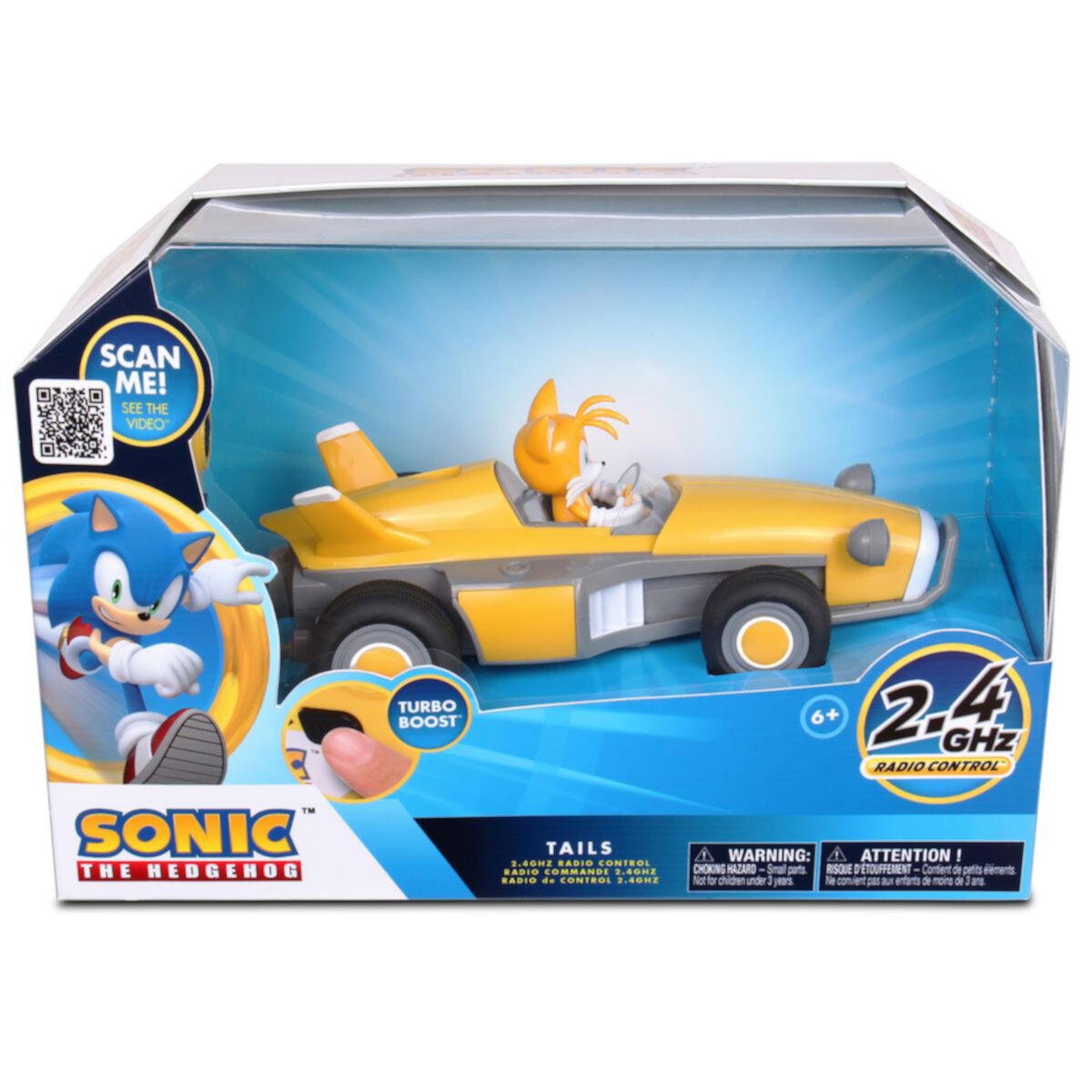 Sonic the Hedgehog NKOK Team Sonic Racing RC: Tails The Fox Remote Controlled Car with Turbo Boost Sonic The Hedgehog