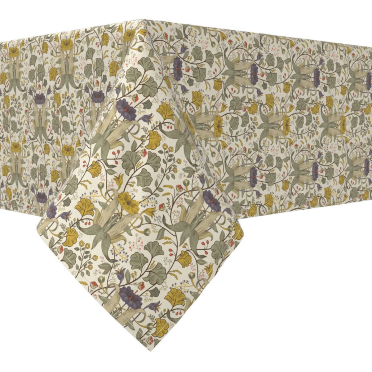 Прямоугольная скатерть, 100 % хлопок, 60x84 дюйма, цветочный принт 129 Fabric Textile Products