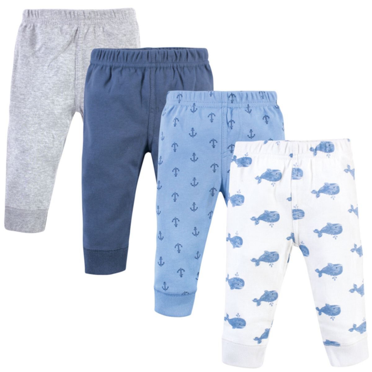 Спортивные брюки Hudson Baby Для мальчиков Infant and Toddler Boy Cotton Pants 4pk, Blue Whales Hudson Baby