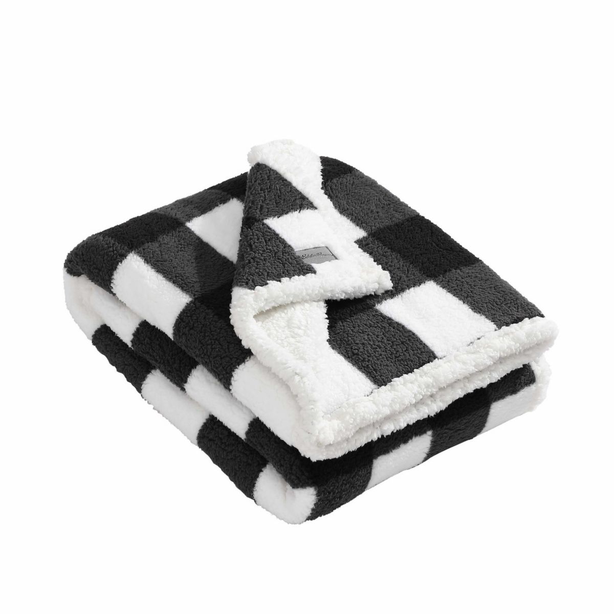 Черно-белое оверсайзное одеяло из шерпы с клетчатым принтом Eddie Bauer Cabin Cabin Eddie Bauer