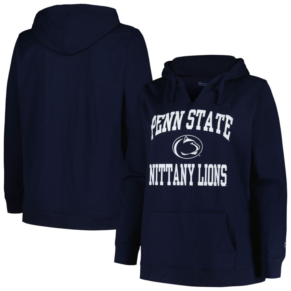 Женская Футболка Champion Navy Penn State Nittany Lions Plus Size Heart & Soul с Вырезом Champion