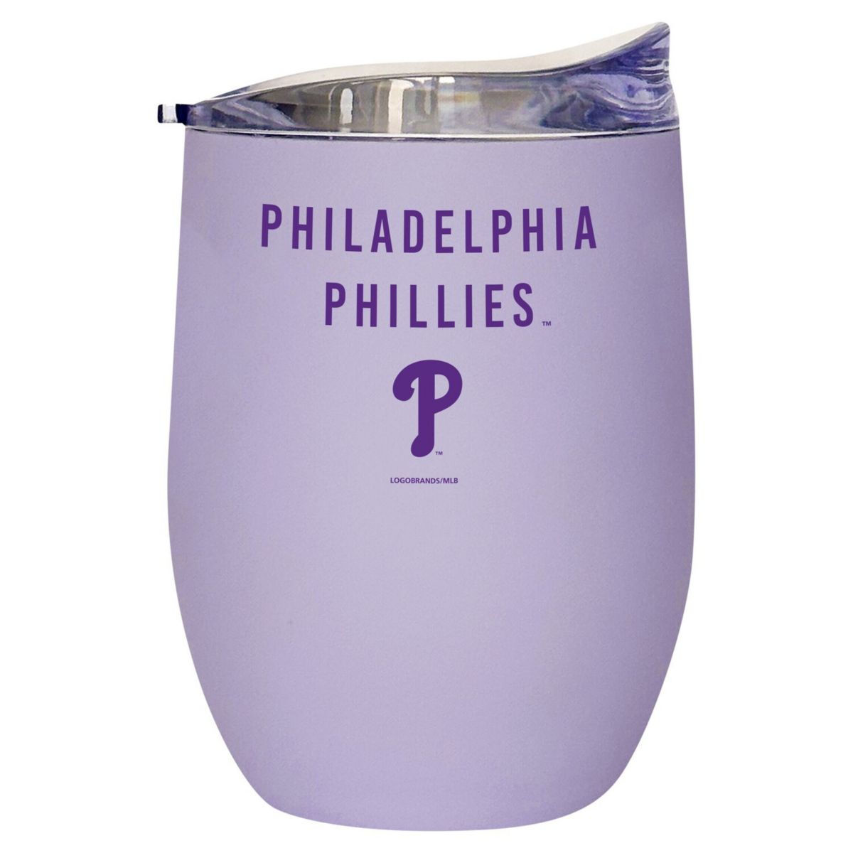 Филадельфия Филлис 16 унций. Лавандовый стакан Soft Touch изогнутой формы Logo Brand