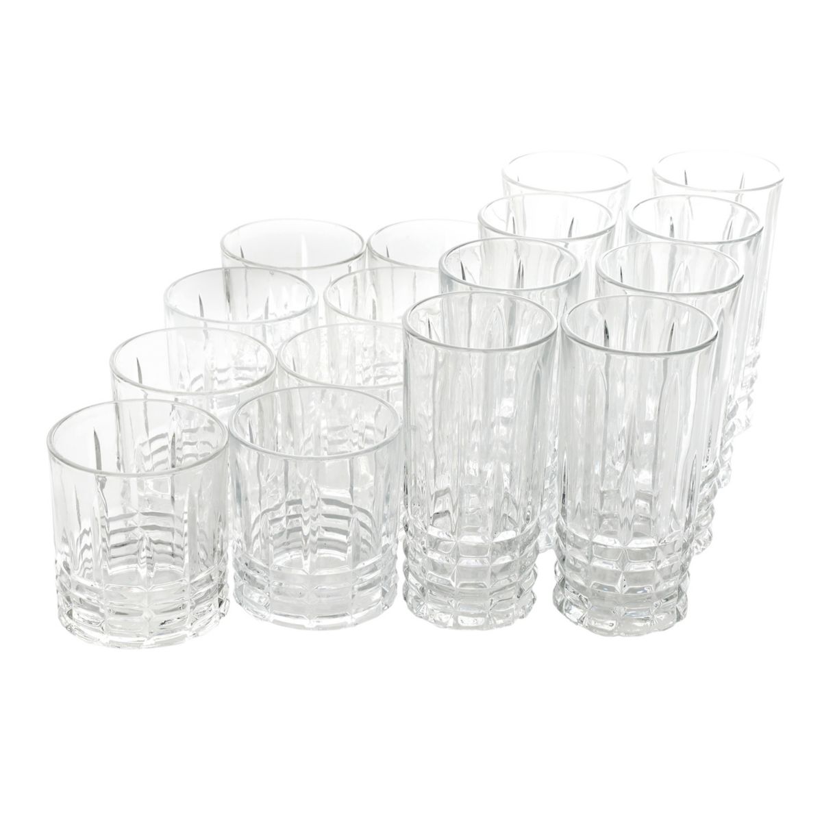 Gibson Home Jewelite 16 Piece Tumbler and Double Old Fashioned Glass Set Gibson Home