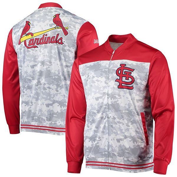 Мужская Куртка Stitches Красная St. Louis Cardinals Camo С Полной Молнией Stitches