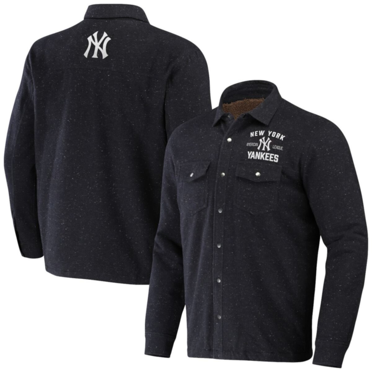 Мужская Повседневная куртка Darius Rucker Collection by Fanatics Черная New York Yankees Ringstop Full-Snap Shacket Darius Rucker Collection by Fanatics