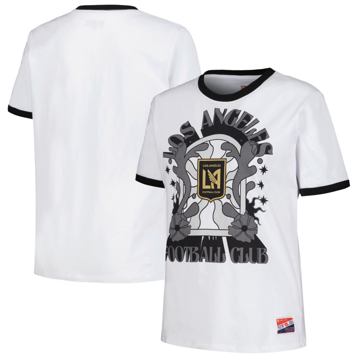 Women's 5th & Ocean by New Era White LAFC Throwback Ringer T-Shirt 5th & Ocean by New Era