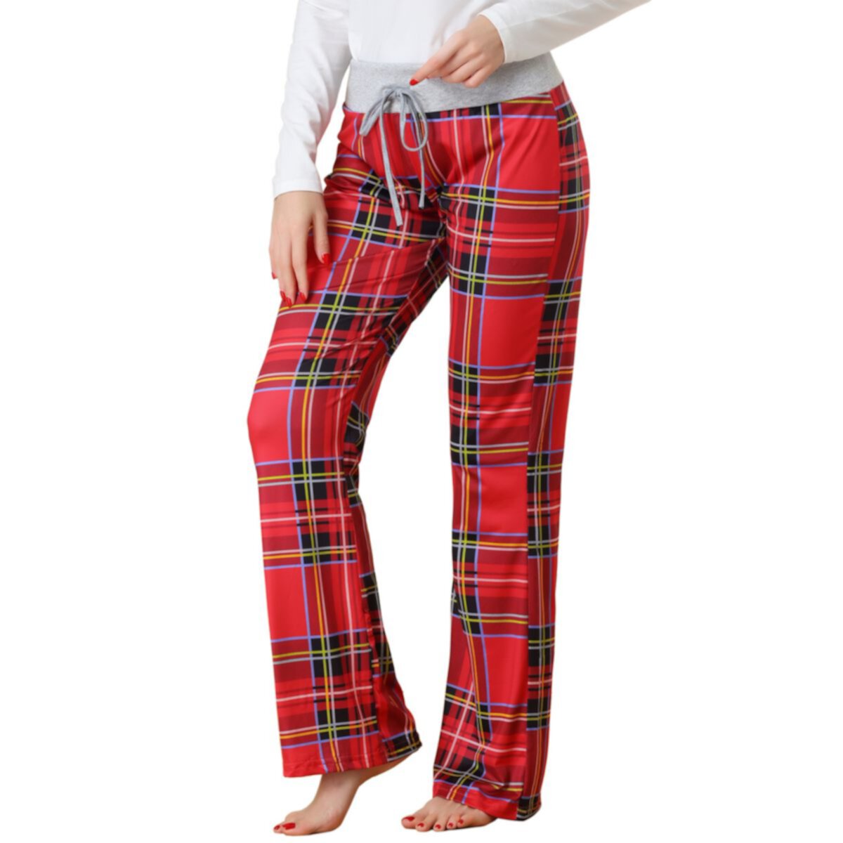 Женские пижамы для йоги, повседневные брюки, одежда для сна с широкими штанинами, брюки для отдыха ALLEGRA K