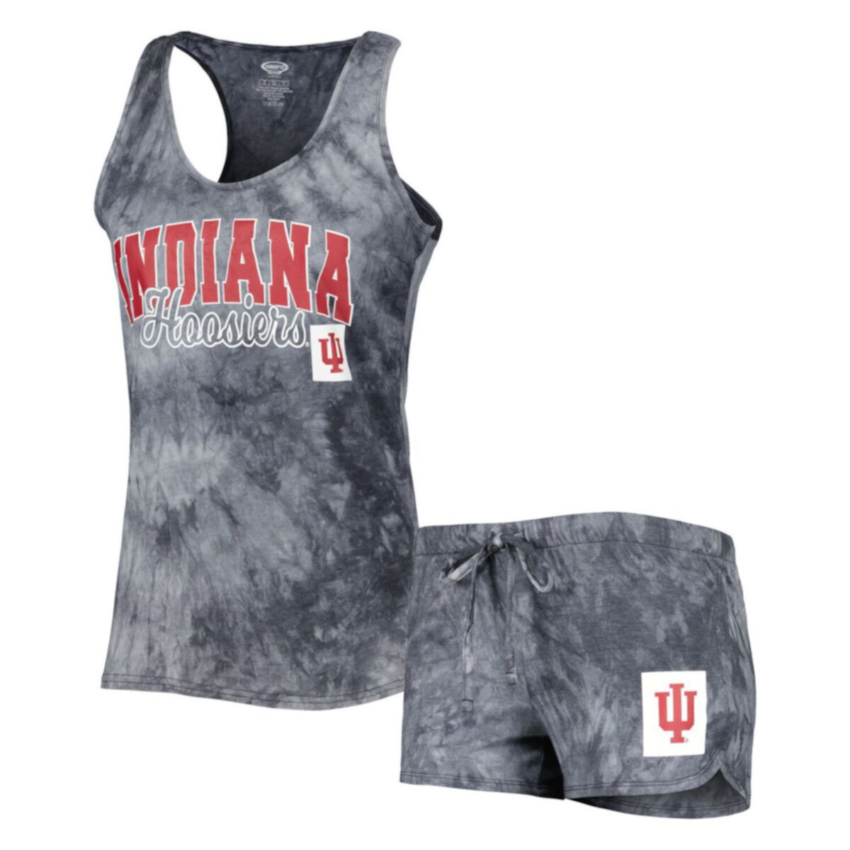 Женские спортивные темно-серые чулки Indiana Billboard с майкой и шортами для сна Billboard Tie Dye Unbranded