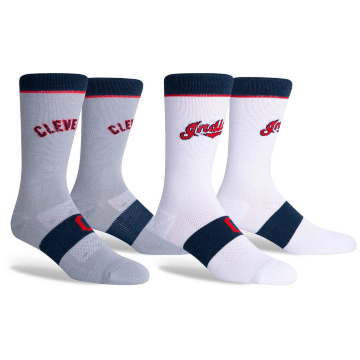 Youth Cleveland Indians 2-Pack Uniform Home & Away Crew Socks PKWY