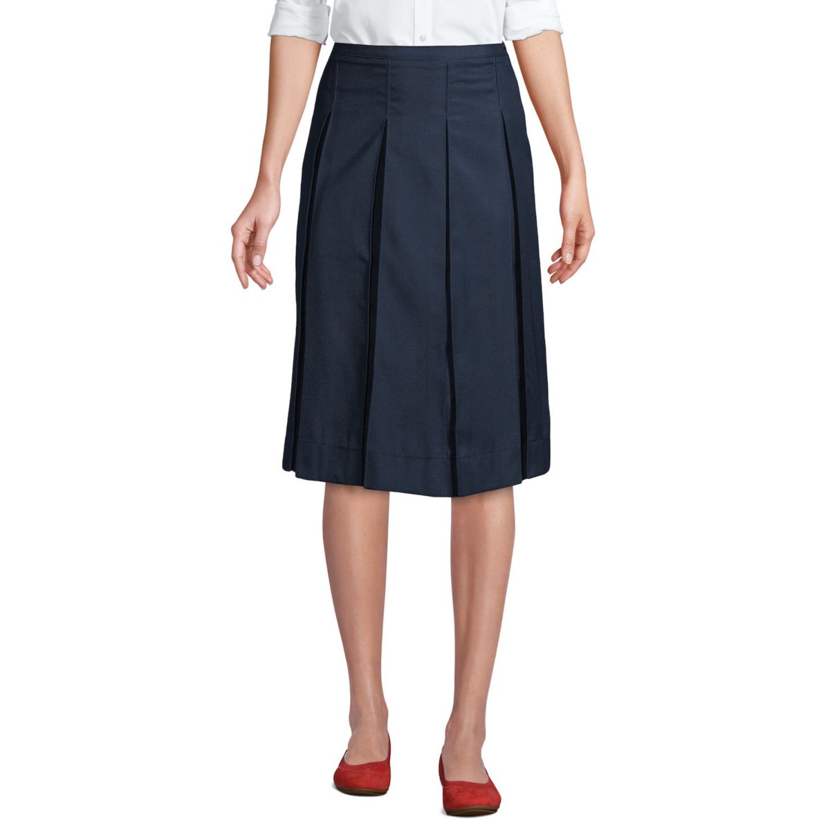 Women's Lands' End School Uniform Box Pleat Skirt Lands' End