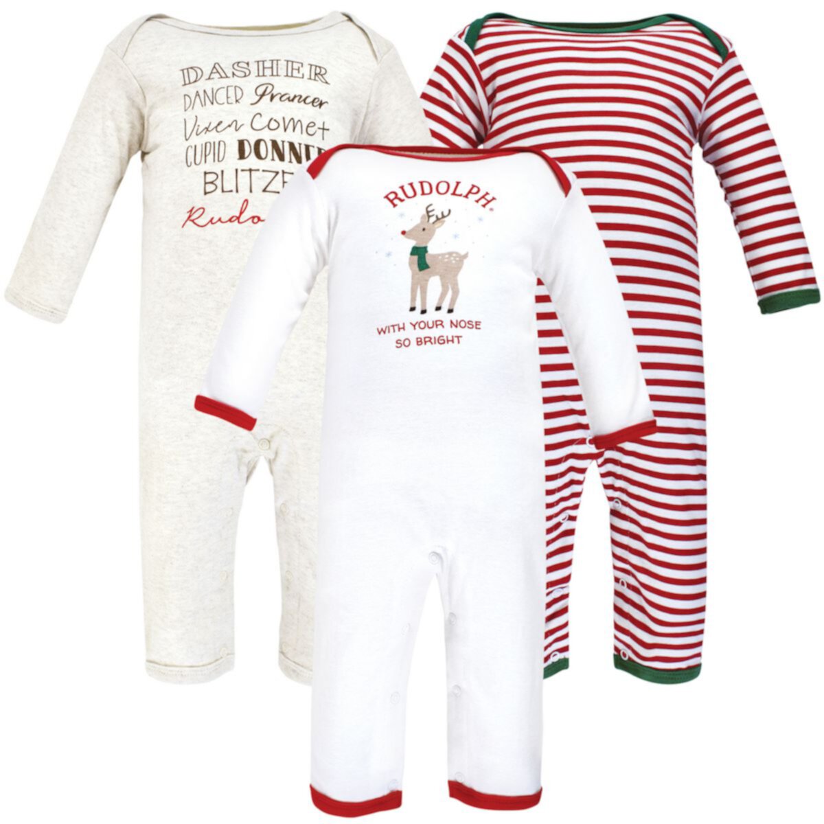 Детские комплекты одежды Hudson Baby Для мальчиков Cotton Coveralls, Rudolph Reindeer Hudson Baby