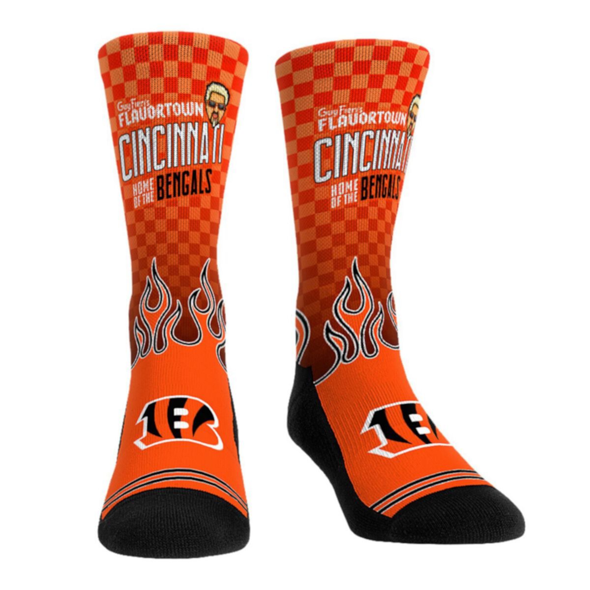 Unisex Rock Em Socks Cincinnati Bengals NFL x Guy Fieri’s Flavortown Crew Socks Unbranded