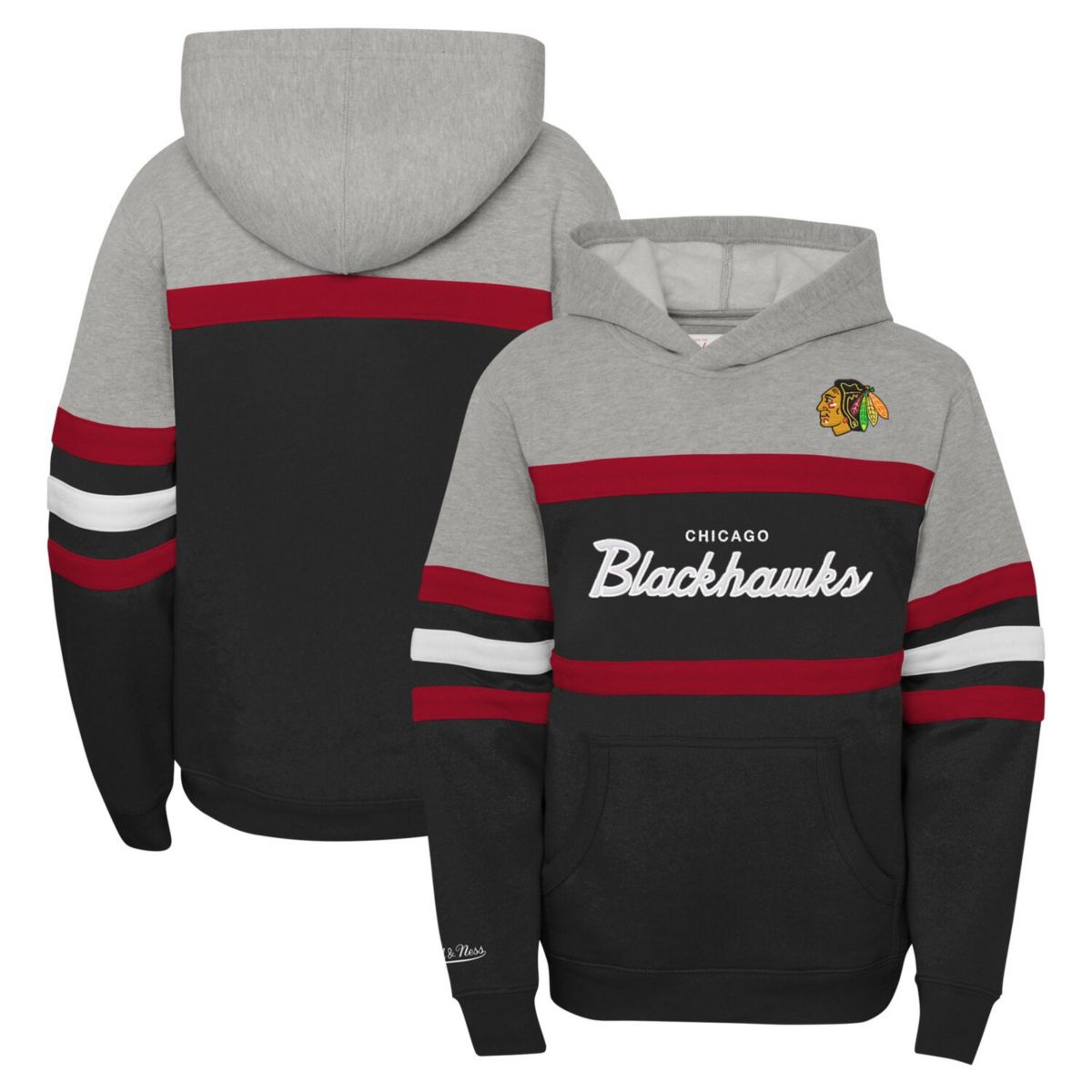 Молодежный пуловер с капюшоном для главного тренера Mitchell & Ness Chicago Blackhawks Unbranded