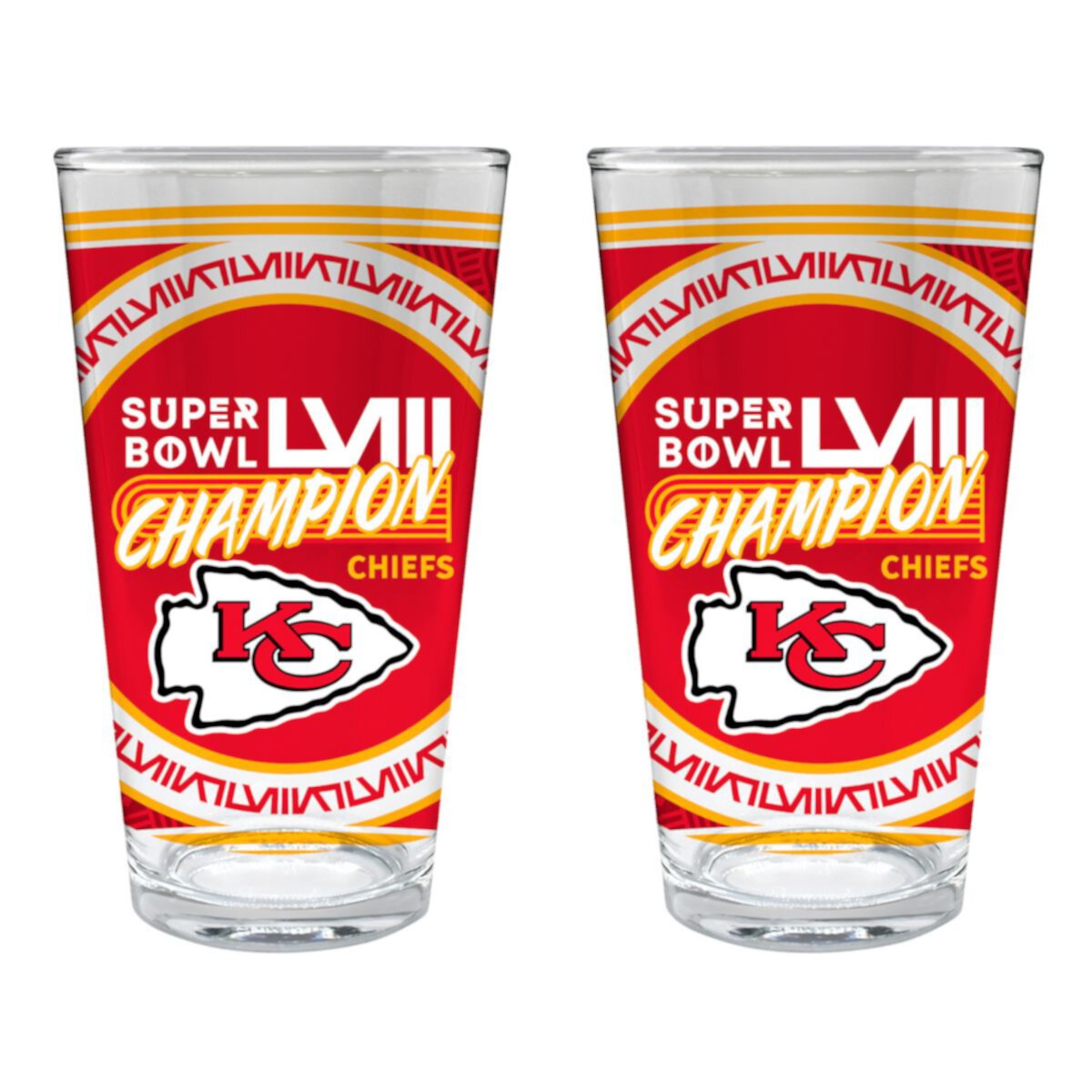 Kansas City Chiefs Super Bowl LVIII Champions Two-Pack Pint Glass Set Unbranded