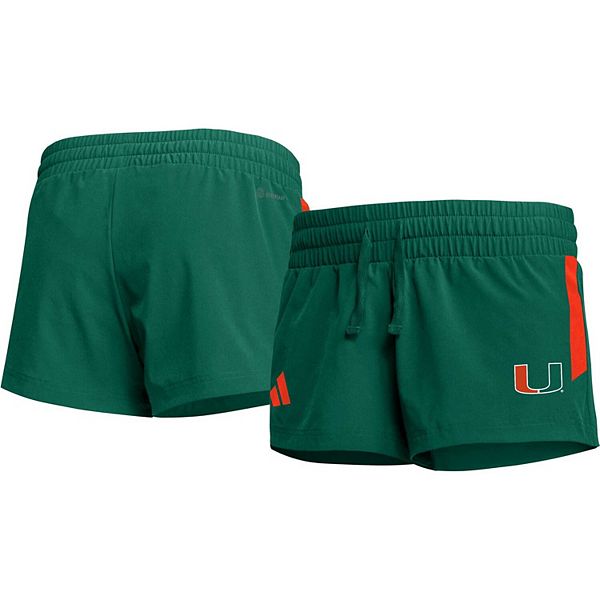 Женские зеленые спортивные шорты adidas Miami Hurricanes 2023 с технологией AEROREADY Adidas