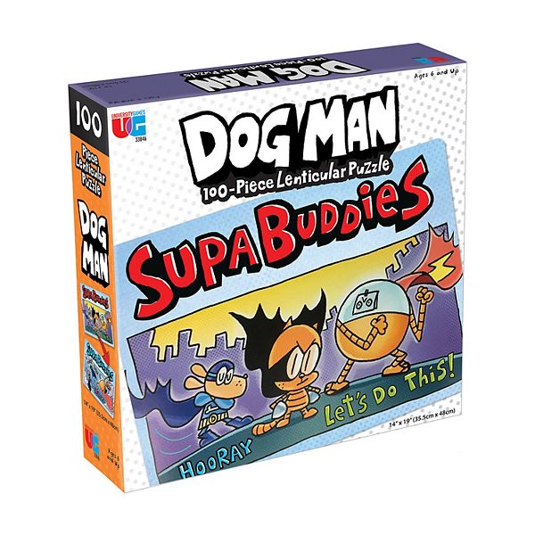 Детский пазл-иллюзия Dog Man Supa Buddies, 100 элементов, от 6 лет, легко моющийся University Games