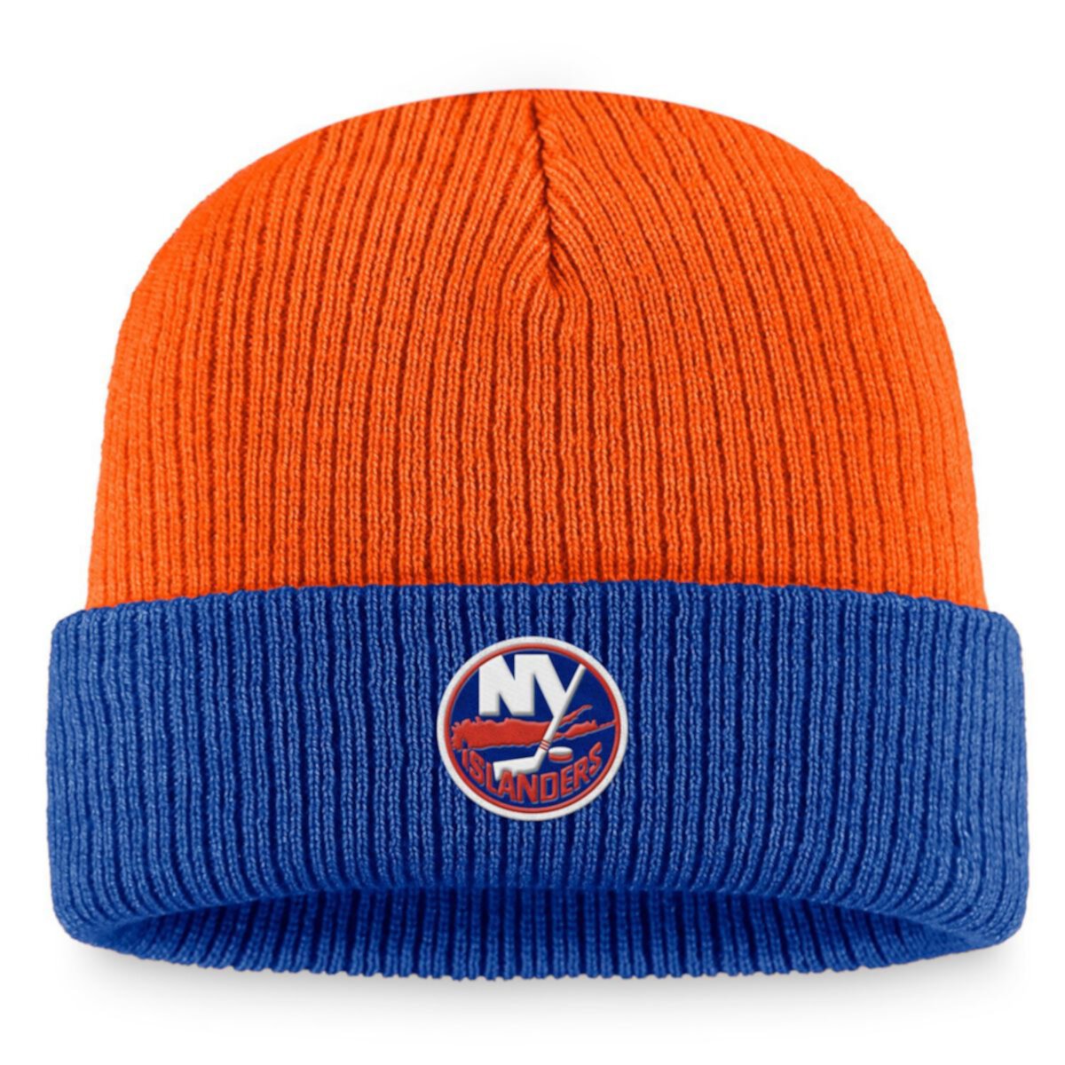 Men's Fanatics Branded  Orange/Royal New York Islanders Heritage Vintage Cuffed Knit Hat Fanatics