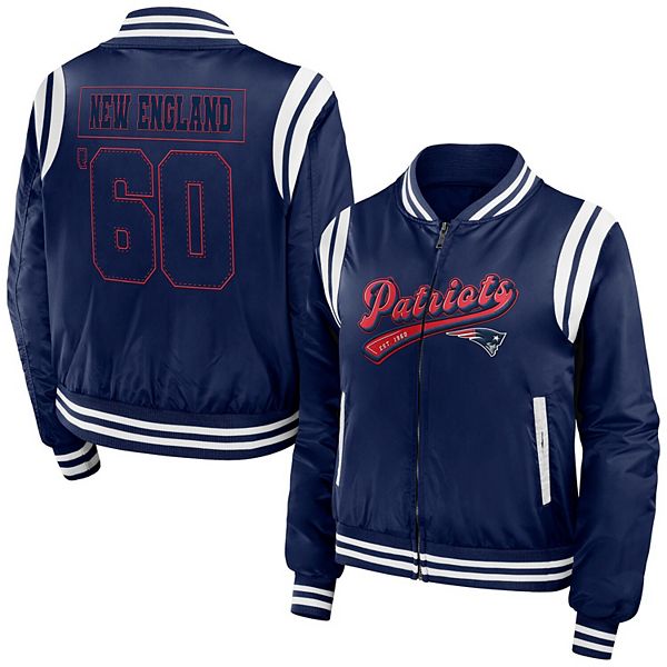 Женская куртка-бомбер New England Patriots от WEAR by Erin Andrews с полным замком Unbranded