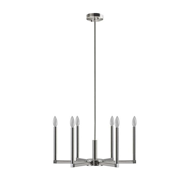 INK+IVY Renzetti 6-Light Contemporary Candelabra Chandelier INK+IVY