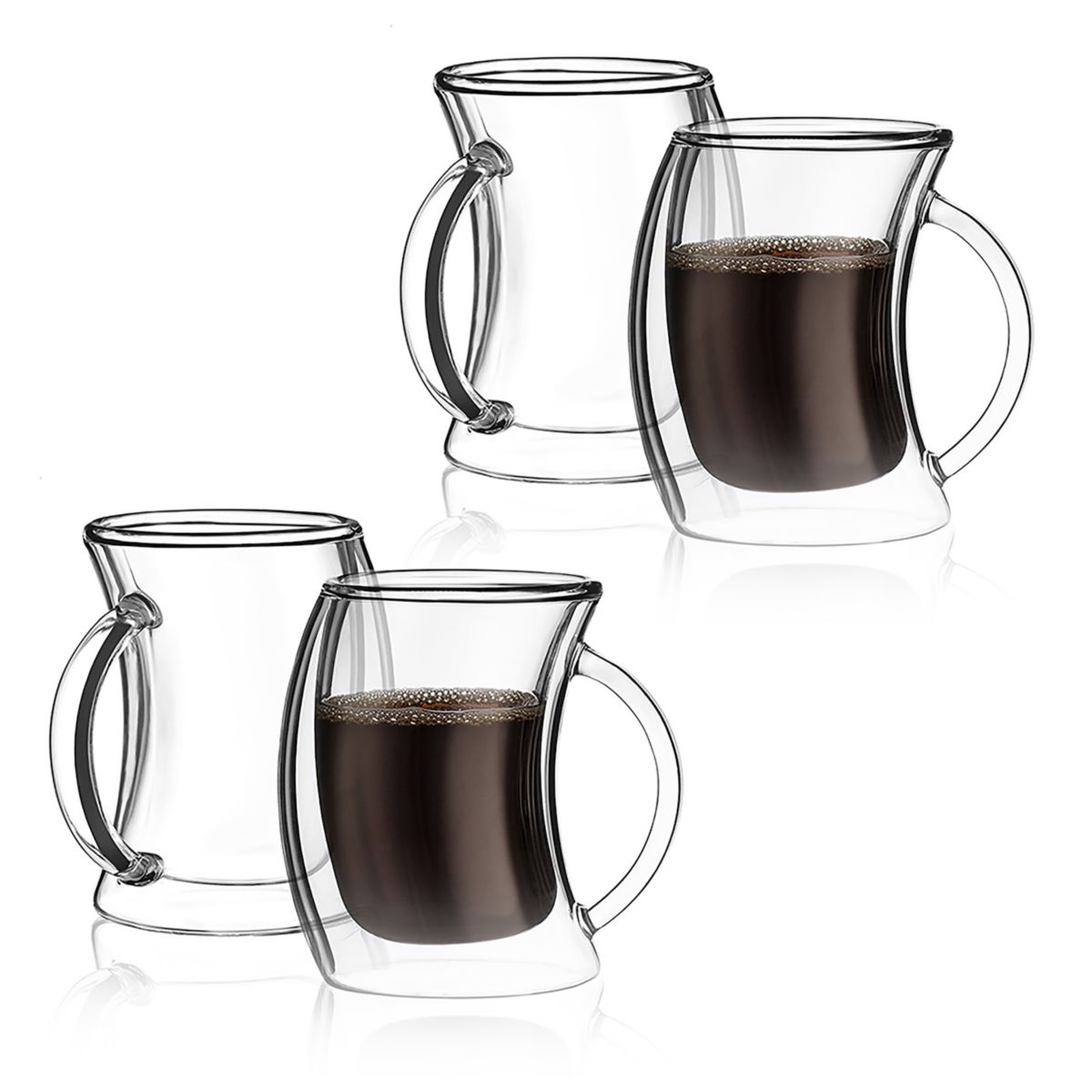 JoyJolt Double Wall Espresso 5.4-oz. 4-pc. Glass Set JoyJolt