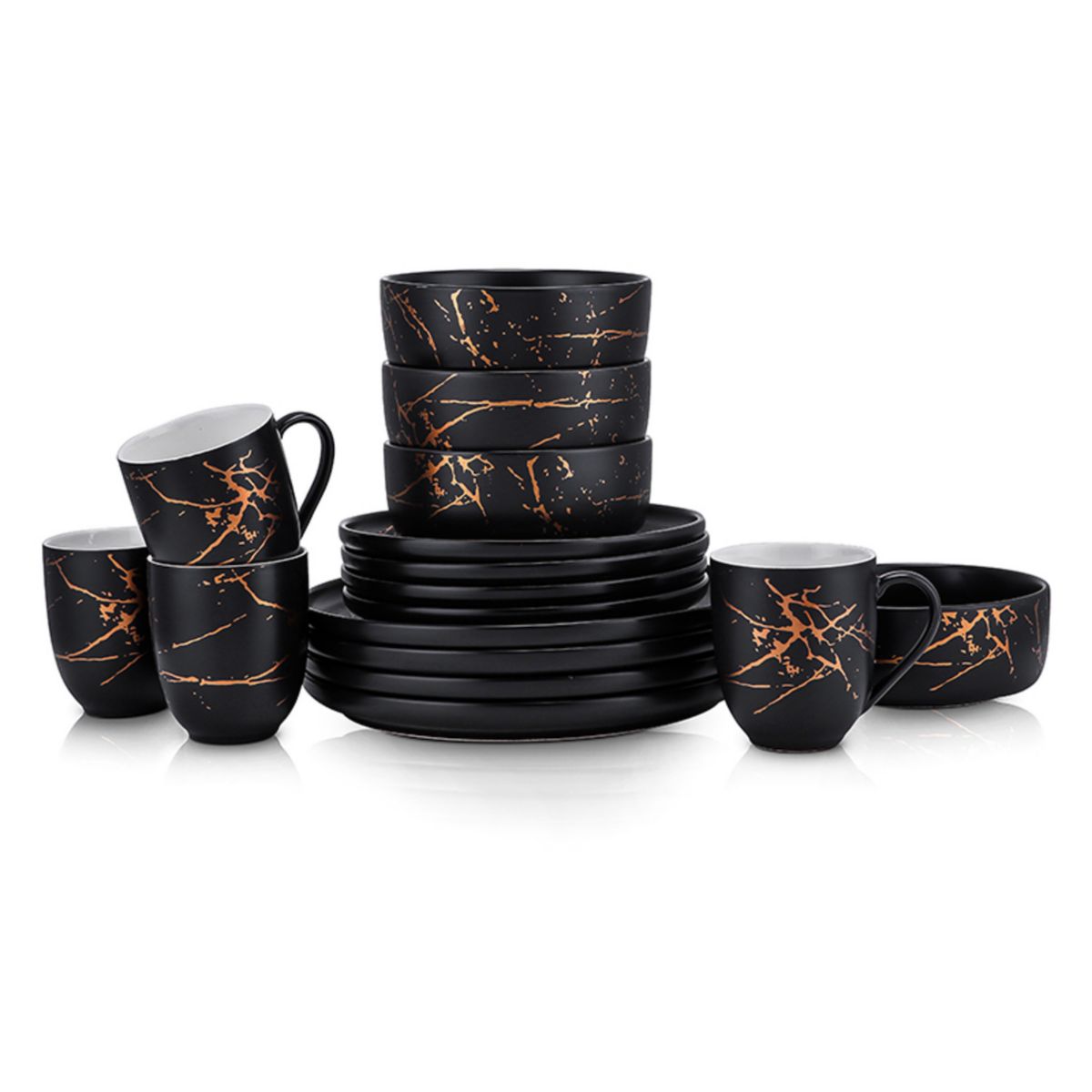 Stone + Lain Zora Porcelain 16-Piece Dinnerware Set Stone + Lain