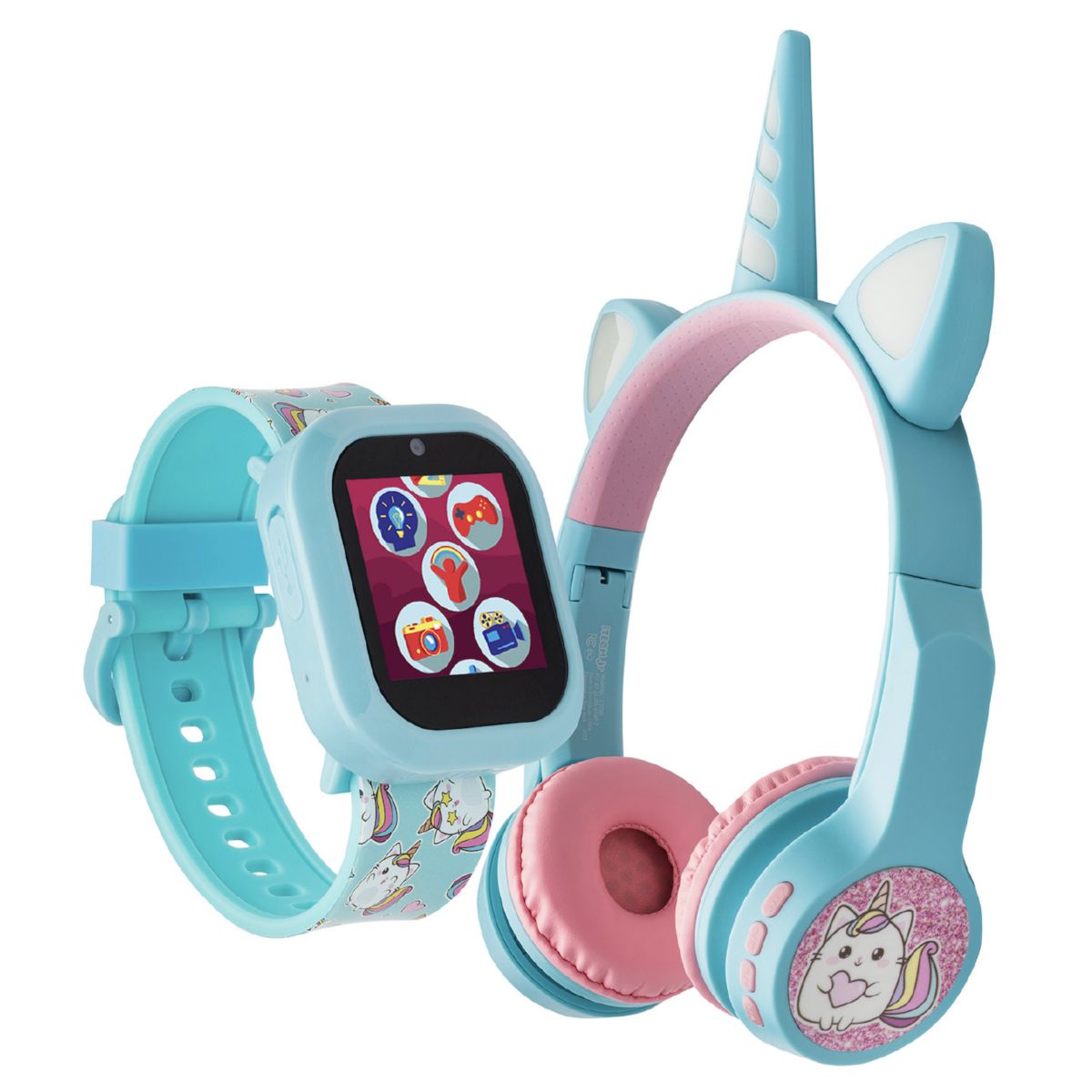Комплект умных часов Playzoom V3 Light Blue Unicorn и наушников Bluetooth Playzoom