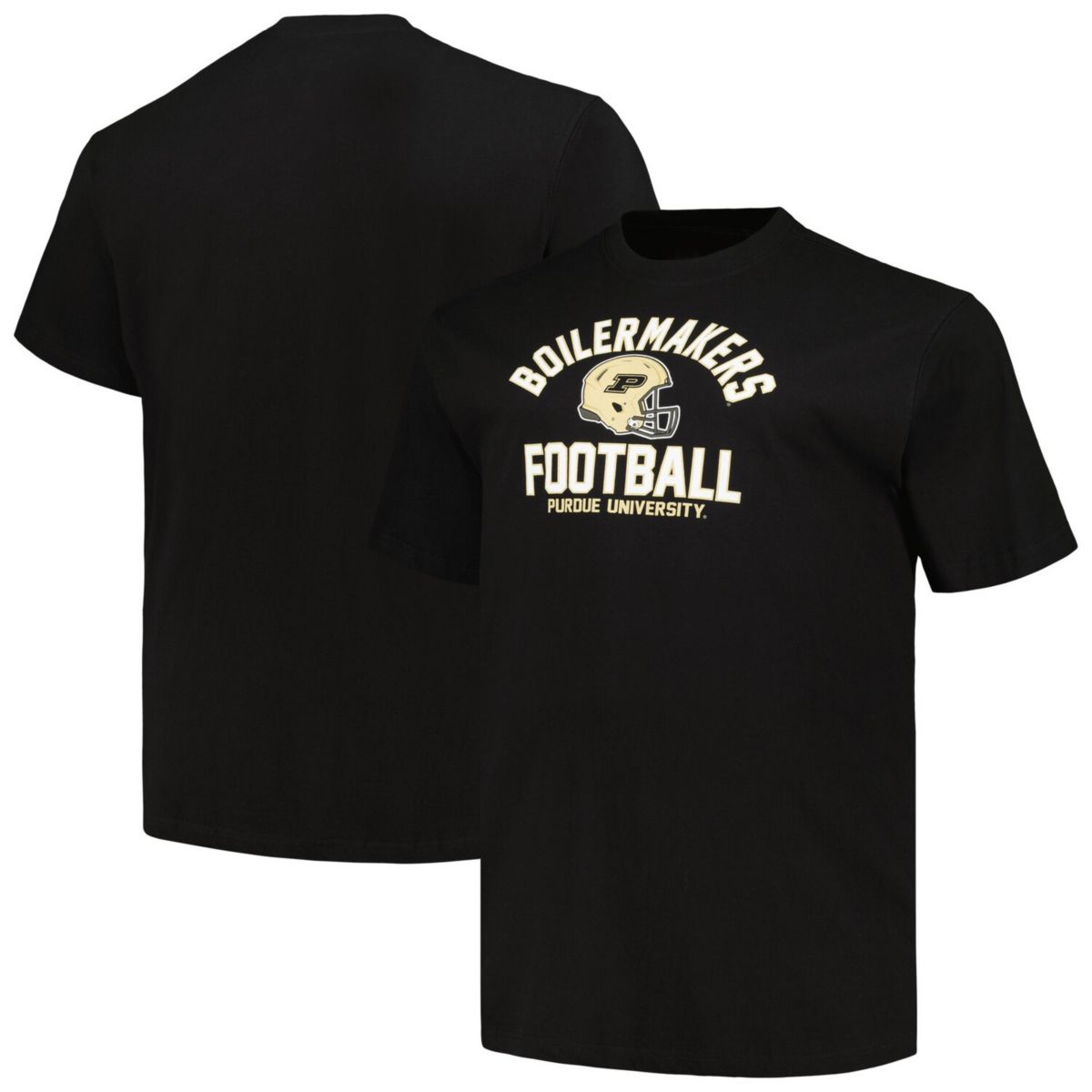 Men's Champion Black Purdue Boilermakers Big & Tall Football Helmet T-Shirt Champion