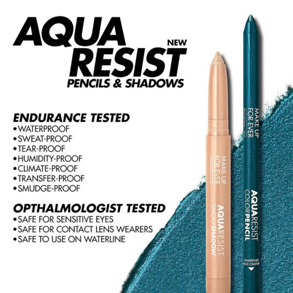 Карандаш для глаз Aqua Resist с водостойким эффектом, 1,2 г, матовым и перламутровым финишем, 24 часа стойкости Make Up For Ever