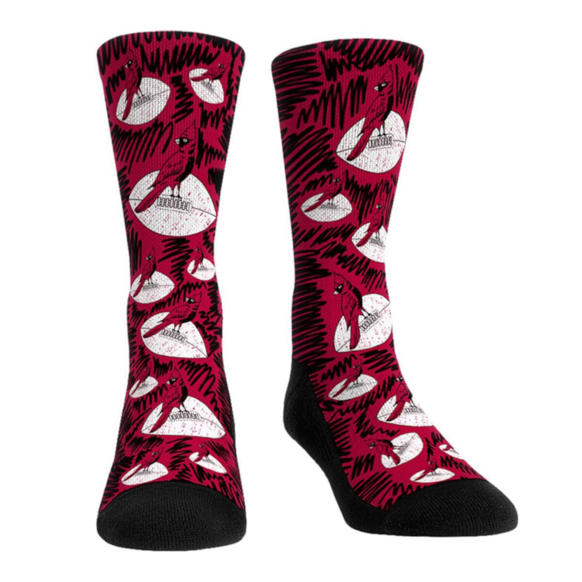 Носки Rock Em Носки Arizona Cardinals Throwback Logo Sketch Crew Socks Unbranded