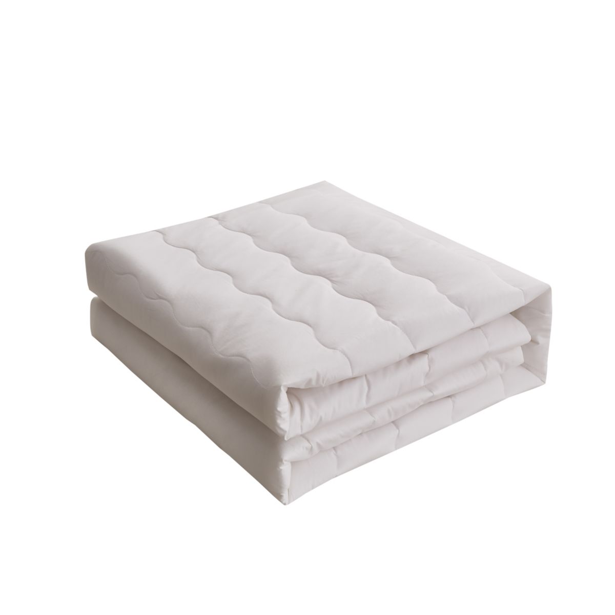 Farm To Home Organic Blended Cotton Wavy Channel Down Alternative Mattress Pad FARM TO HOME