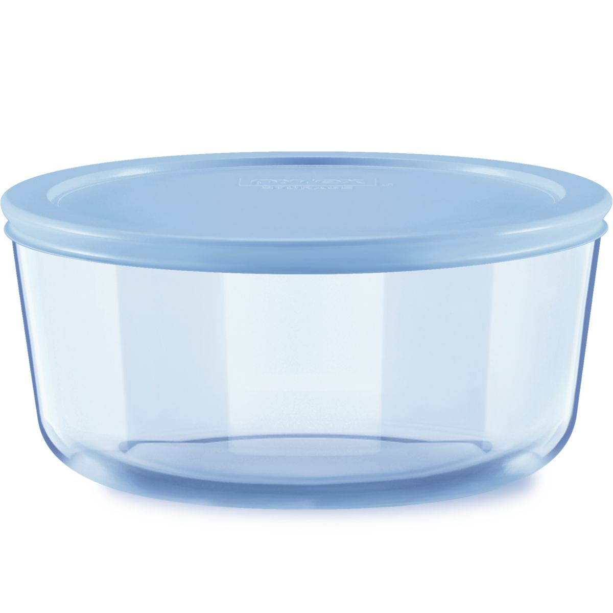 Pyrex Simply Store Blue Tinted 7-cup Round Food Storage Container with Plastic Lid Pyrex