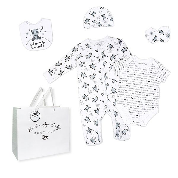 Хлопковый комплект для новорождённых Panda World, 5 предметов Rock A Bye Baby Boutique