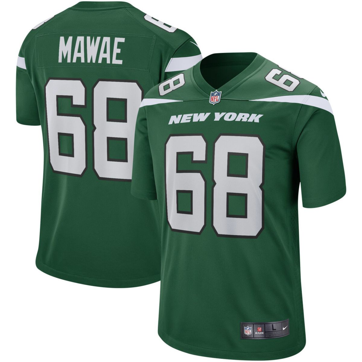 Мужская майка Nike Kevin Mawae Gotham Green New York Jets Game Retired Player Nitro USA